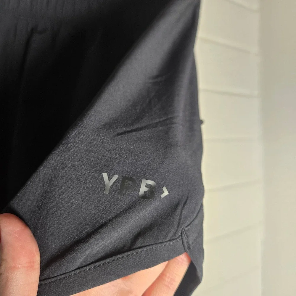 YPB Abercrombie Active Shorts Medium‎ Black High Rise Lined Running Gym Athletic